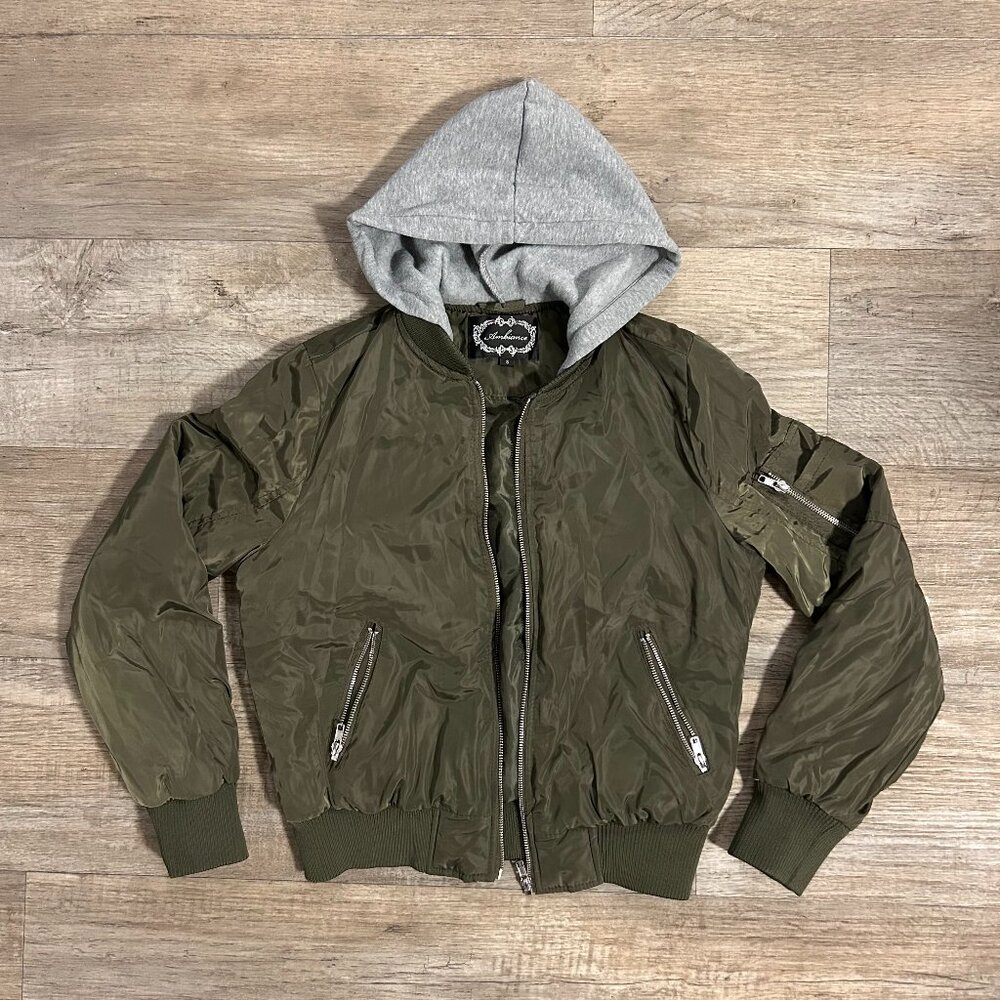 Ambiance Zip Up Jacket Coat with Hood - Small